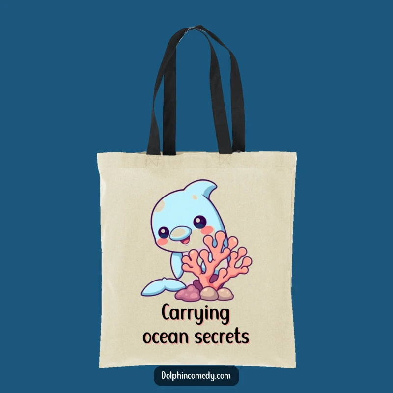 Funny Dolphin Tote Bag: Curious Ocean Peek Tote, Stylish Funny Gift for Beach Goers