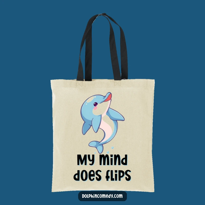 Funny Dolphin Tote: Carry Fun with an Eager Somersault