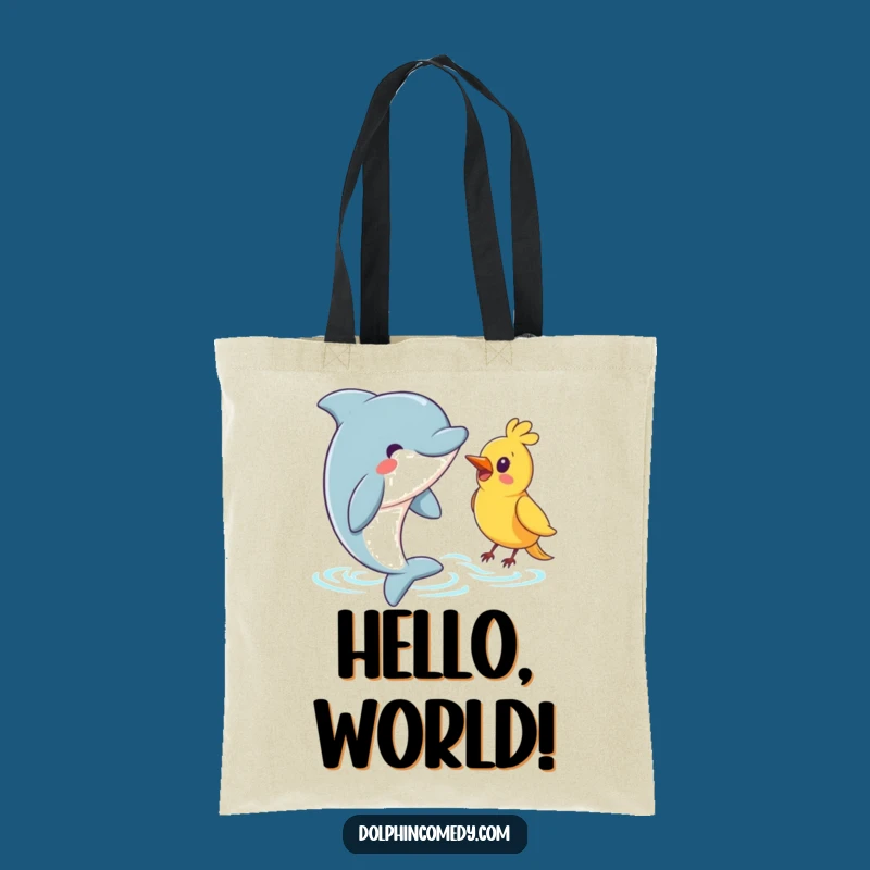 Funny Greeting Dolphin Tote Bag: Bird Friend Carry-All, Ideal Funny Gift