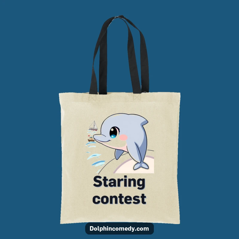 Funny Curious Dolphin Tote Bag: Carry Curiosity, Ideal Gift for Thinkers